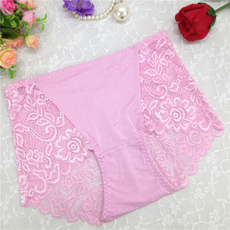 Low Waist Lace Floral Print Seamless Underwear - Walmel