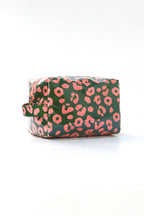 Blackish Green Leopard Print PVC Travel Makeup Organizer Cosmetic Bag