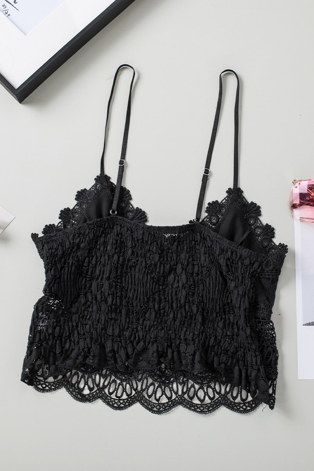 Black Crochet Lace Bralette Crop Top