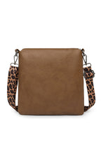 Coffee Leopard Contrast PU Leather Single Shoulder Mini Bag