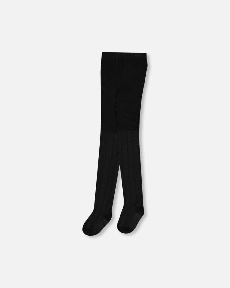 Warm Cable Knit Tights in Black