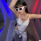 European glasses female retro anti-UV sunglasses