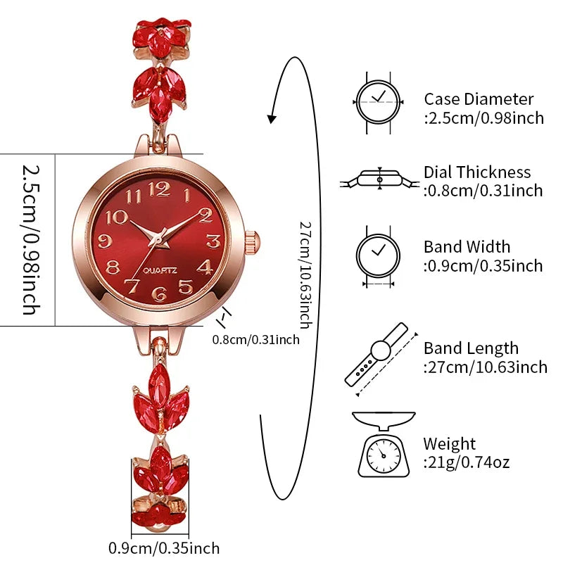 Elegant Rhinestone Bracelet Quartz Watch