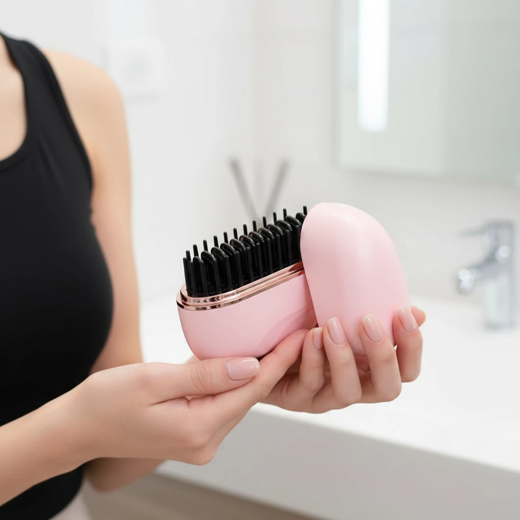 Mini Portable Hair Straightener Brush
