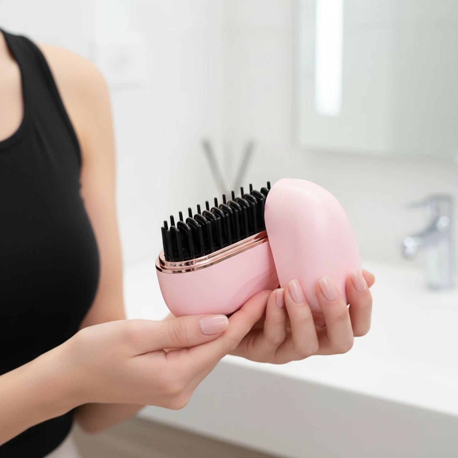 Mini Portable Hair Straightener Brush