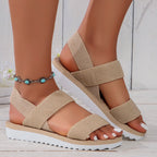 Pure Black Shoelace Flat Sandals