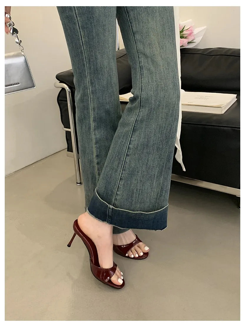 Outdoor Flip Flops Thin High Heel