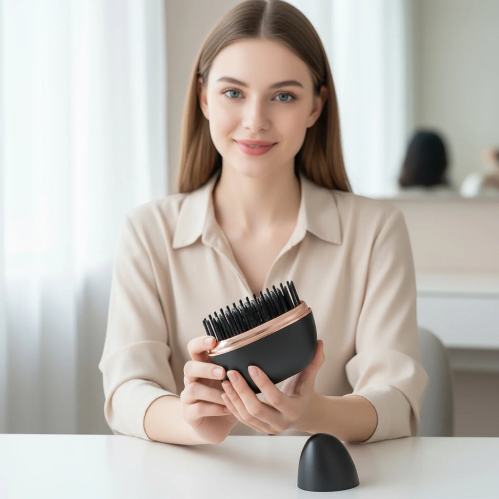 Mini Portable Hair Straightener Brush