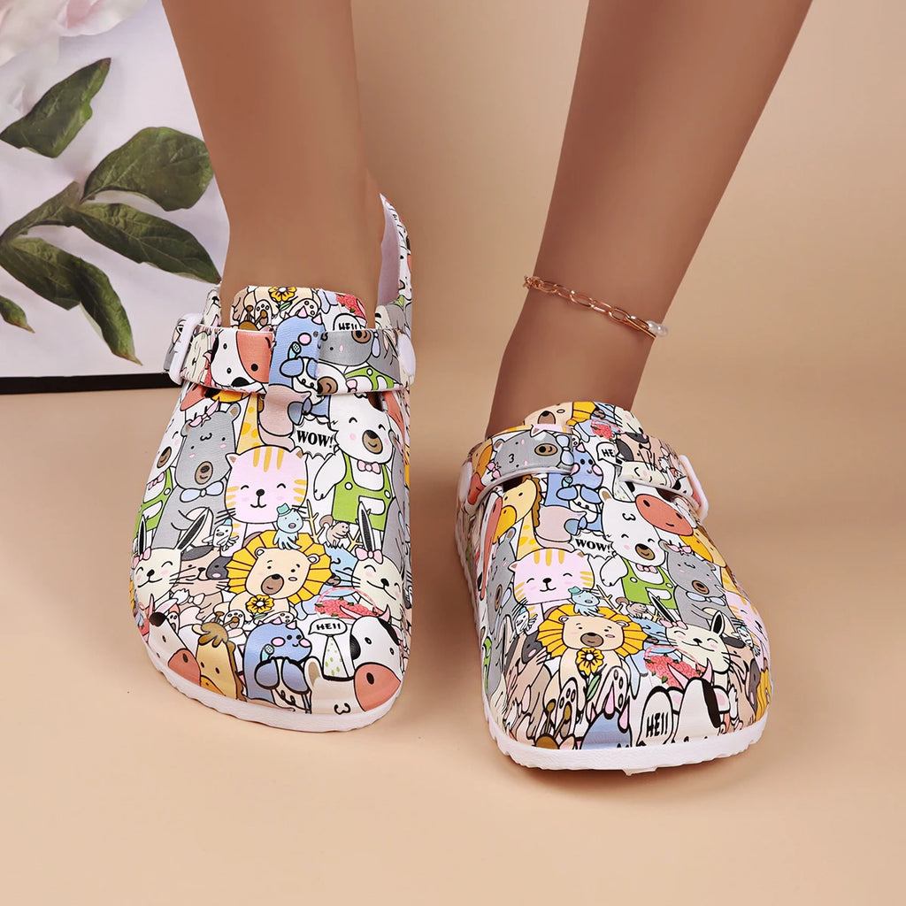 Animal Print Soft Sole Clogs