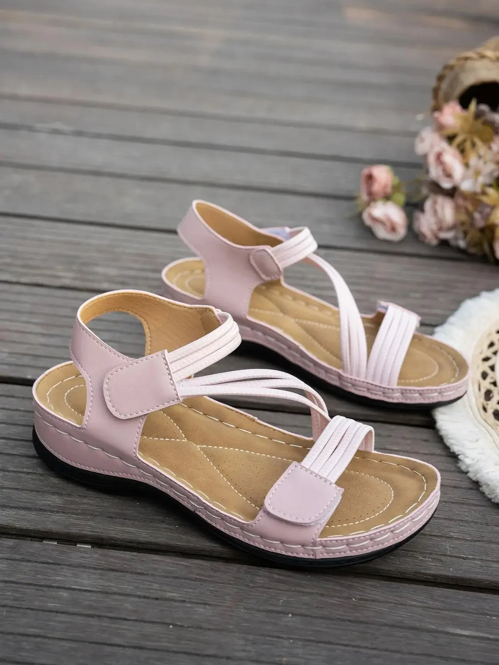 Simple Solid Color Wedge Sandals,