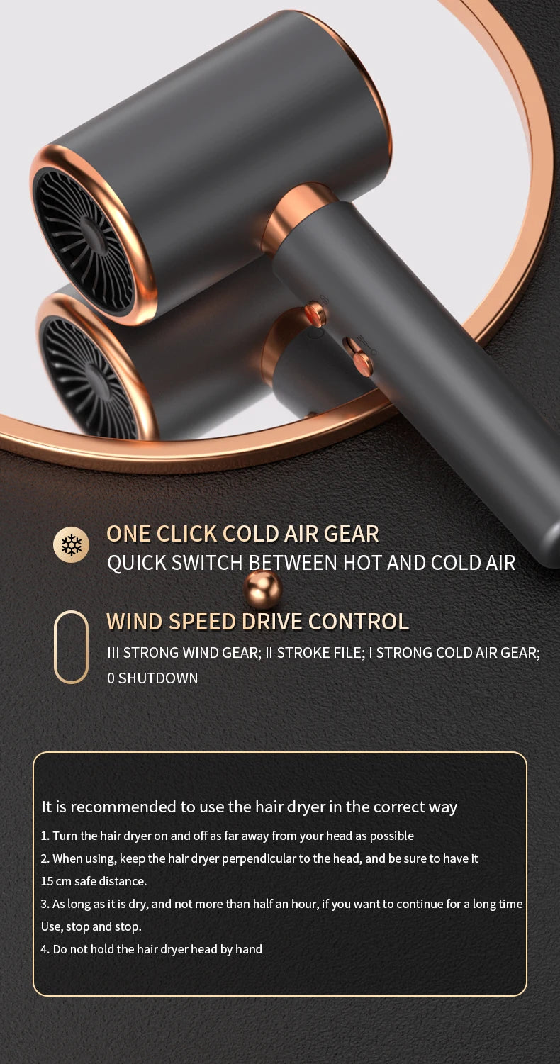 Professional Hair Dryer Hot Cold Wind Air Brush
