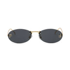 Fashion Rimless Oval UV400 Sunglasses