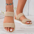 Pure Black Shoelace Flat Sandals