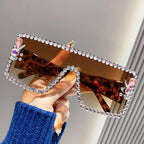 Large Frame Diamond-set Sunglasses