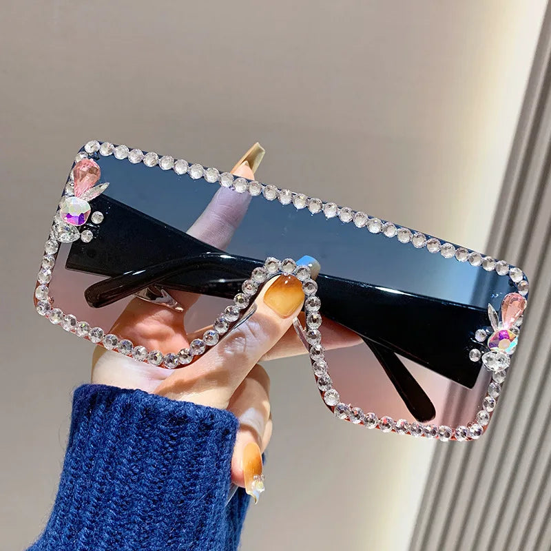 Large Frame Diamond-set Sunglasses