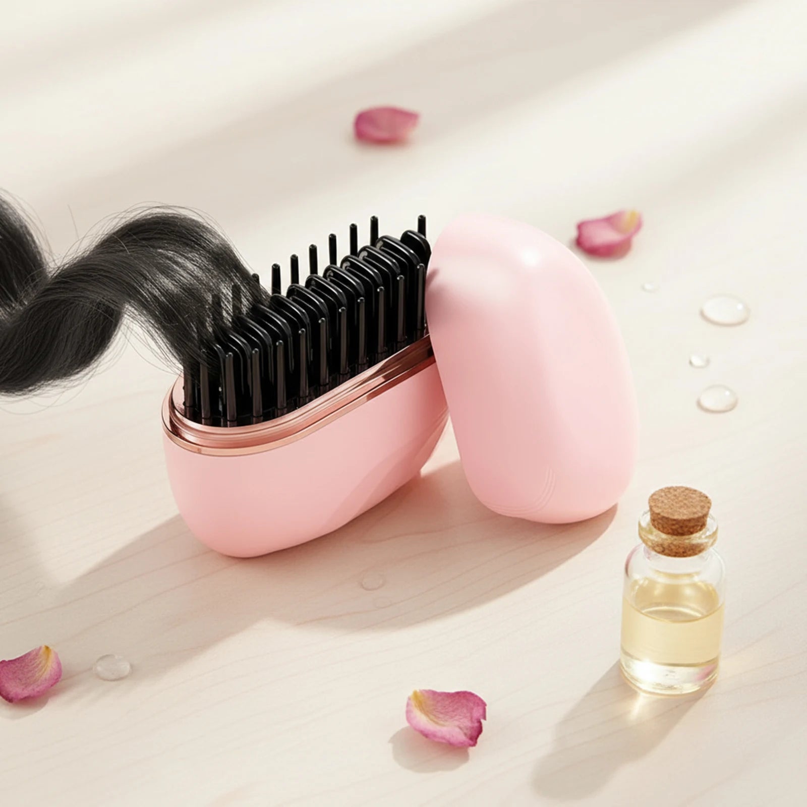 Mini Portable Hair Straightener Brush