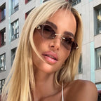 Metal Frame Vintage Rhombus Glasses