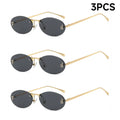Fashion Rimless Oval UV400 Sunglasses