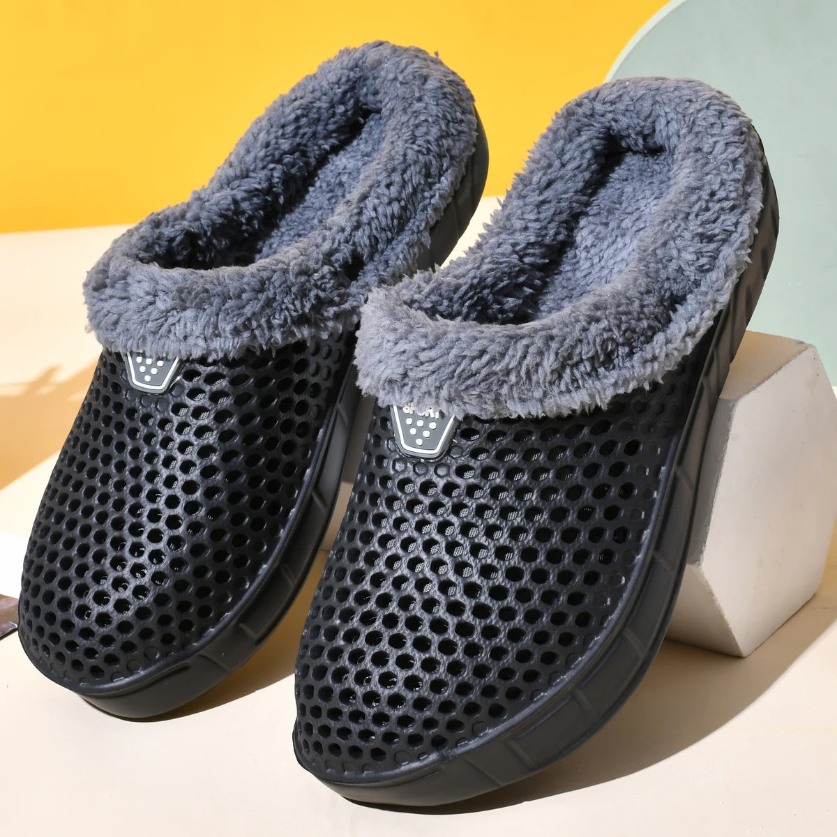Winter Warm Plus Velvet Thickened Clogs Mule Shoes
