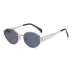 Small Metal Frame Oval Sunglasses For Women