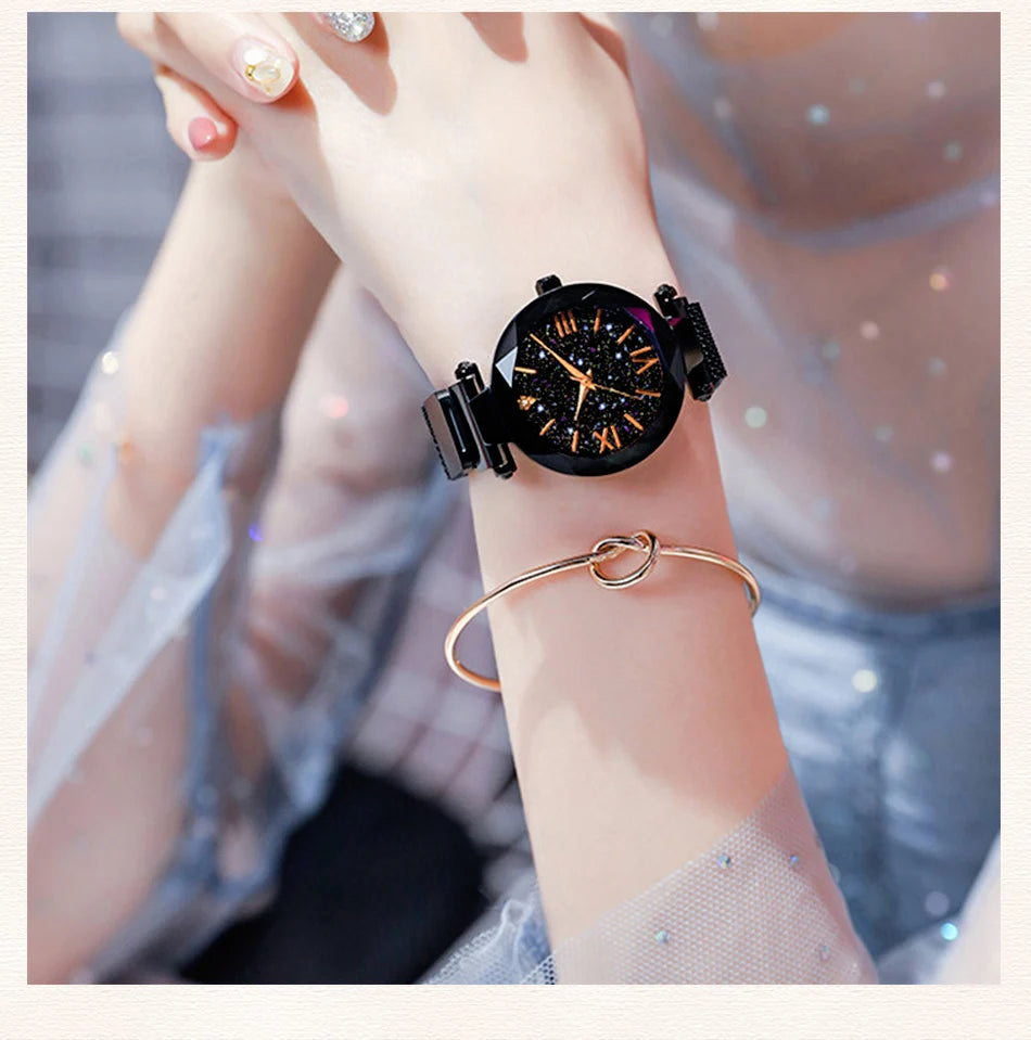 Belt Diamond Quartz Watch Women