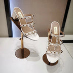 Chunky Leather Rivets High heels