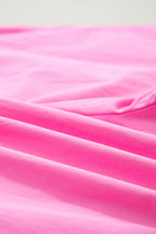 Bright Pink Leopard Contrast Sash Belt Pleated Wide Leg Shorts