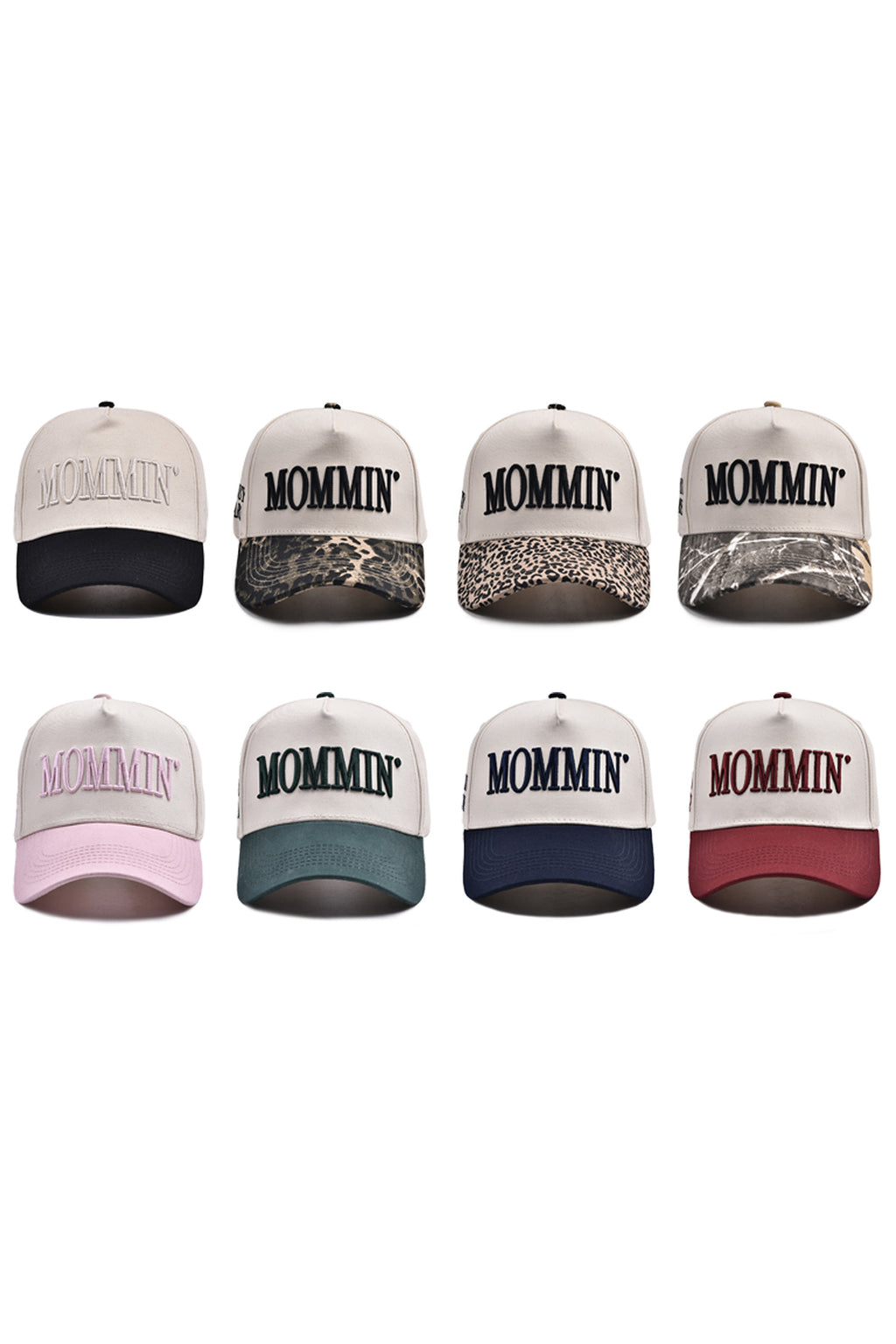 Black MOMMIN Embroidered Leopard Contrast Brim Baseball Cap
