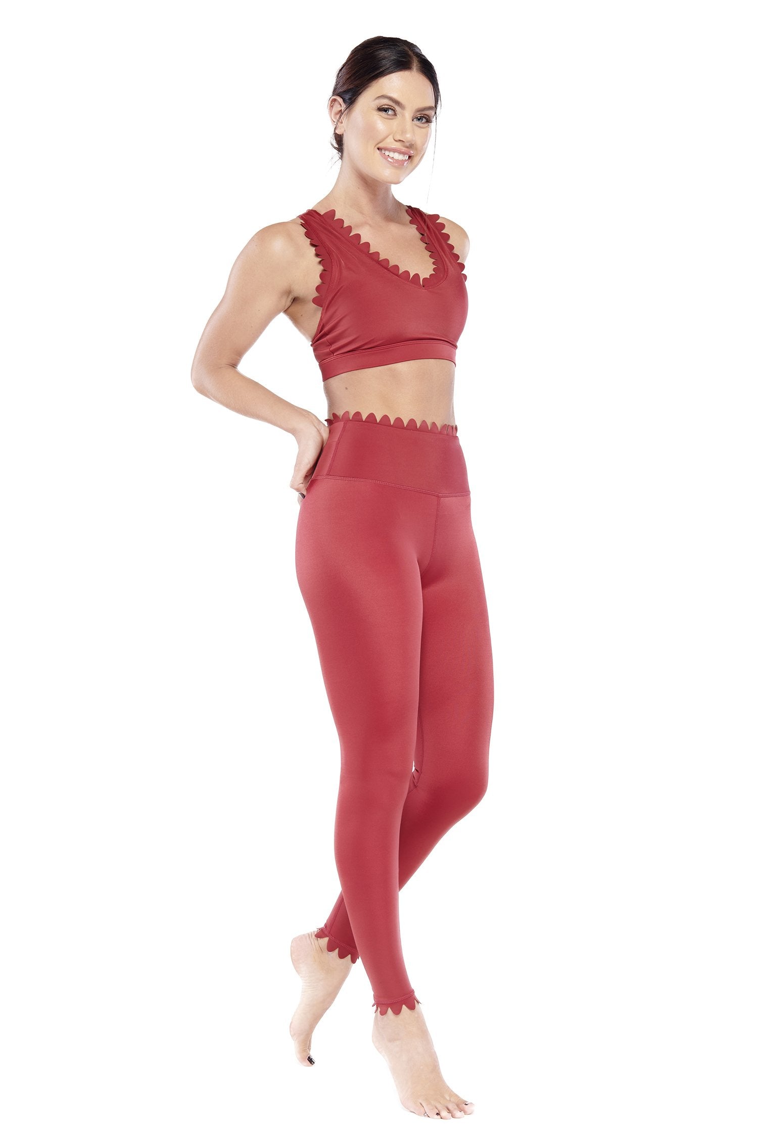 Scalloped Legging-Women's Clothing-Walmel