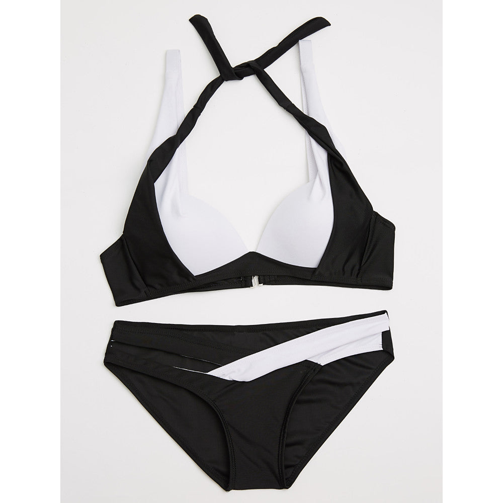 Women's Halter Neck Cheeky Bikini Swimwear-Swimwear-Walmel