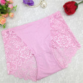 Low Waist Lace Floral Print Seamless Underwear - Walmel