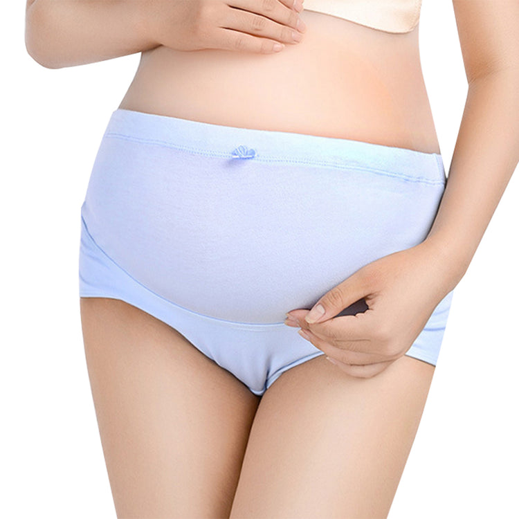Pregnant Women High Waist Stretchy Cotton Briefs Underwear - Walmel