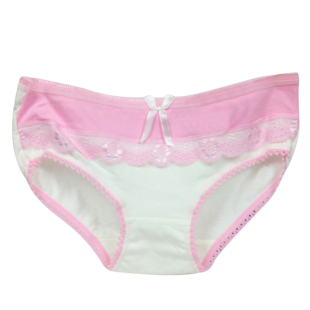 Girls' Briefs Soft Lace Trim Cute Bowknot Underwear - Walmel
