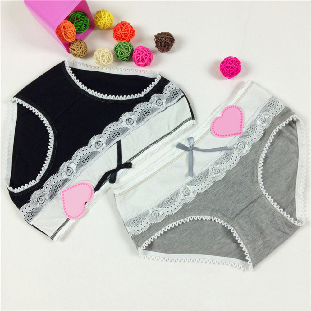Girls' Briefs Soft Lace Trim Cute Bowknot Underwear - Walmel