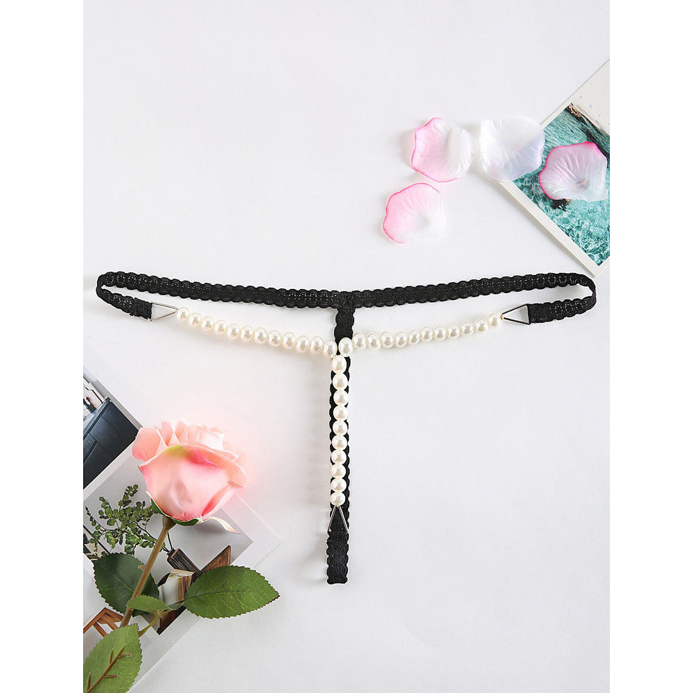 Women's Beaded G-strings Panties Mid Waist One-Size - Walmel