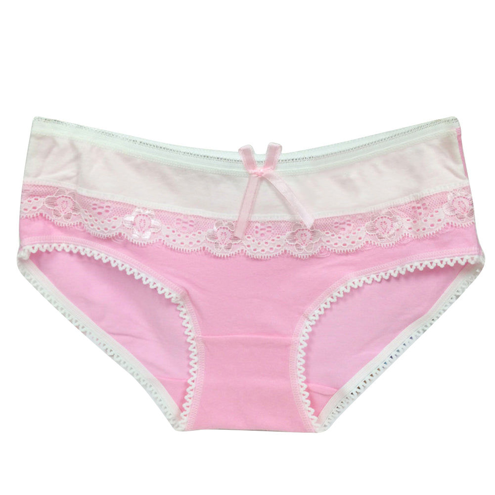 Girls' Briefs Soft Lace Trim Cute Bowknot Underwear - Walmel
