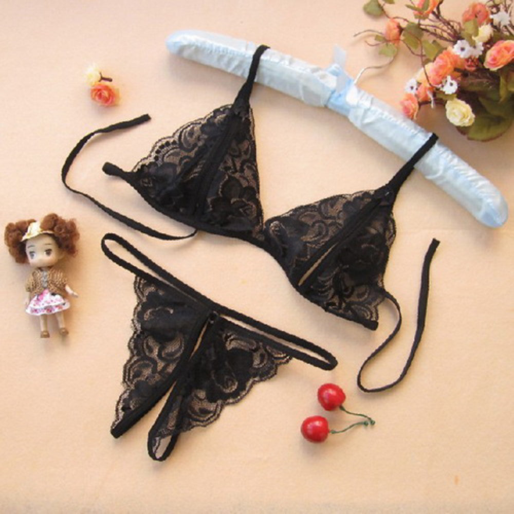 Women's Wireless Lace Padless Triangle Cup Bras & Panties - Walmel