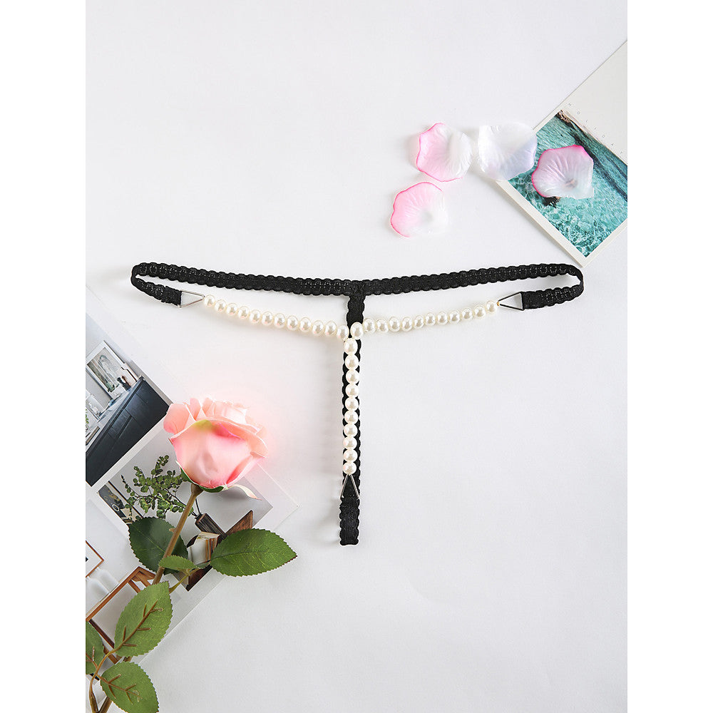 Women's Beaded G-strings Panties Mid Waist One-Size - Walmel