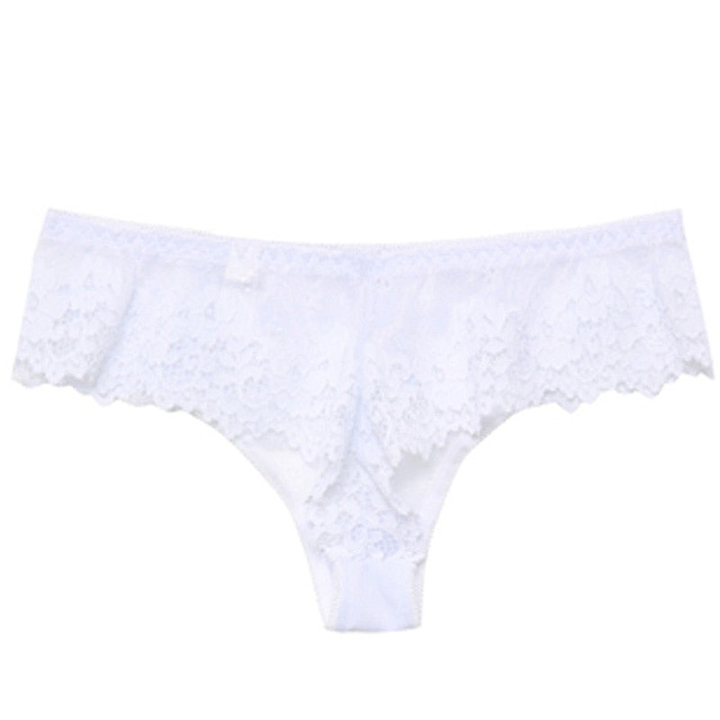 Lace Lingerie Panties Embroidery Thong Transparent - Walmel