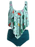 Dinosaur Print Ruffled Plus Size Women Set-Women&