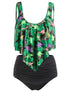 Dinosaur Print Ruffled Plus Size Women Set-Women&