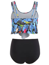 Dinosaur Print Ruffled Plus Size Women Set-Women&