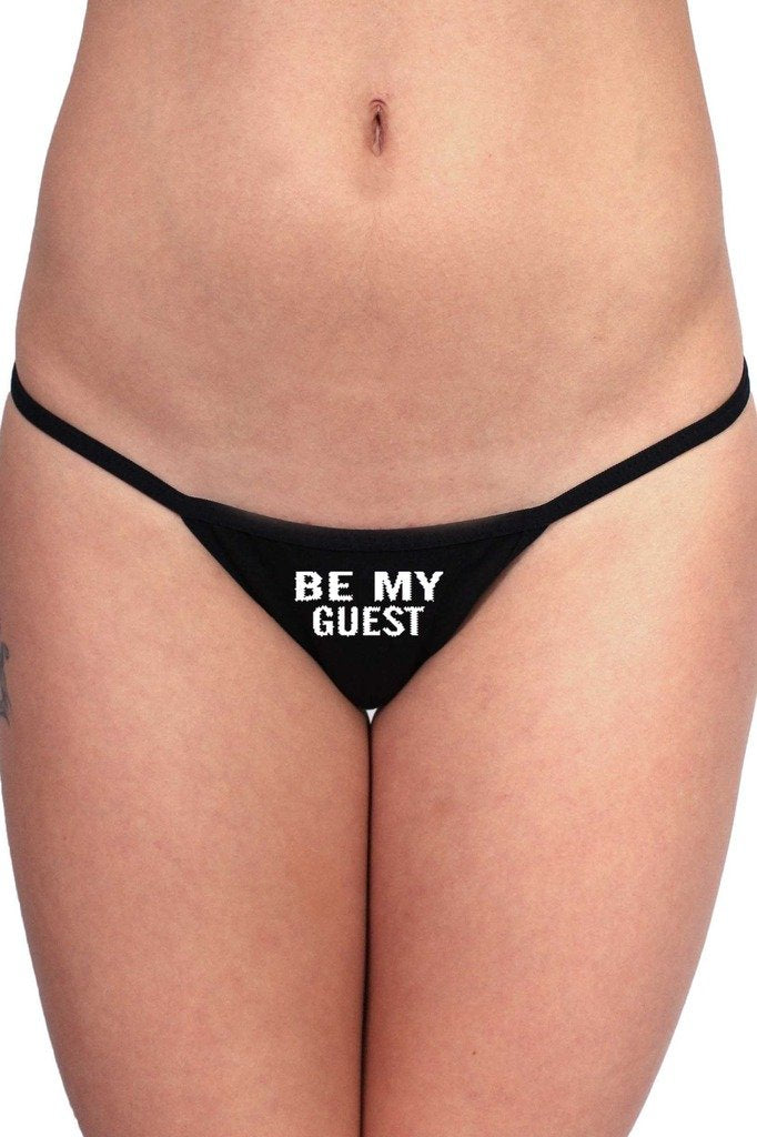 Lot of 3 Women's Sexy Black Thongs with Funny White-Lingerie & Underwear-Walmel