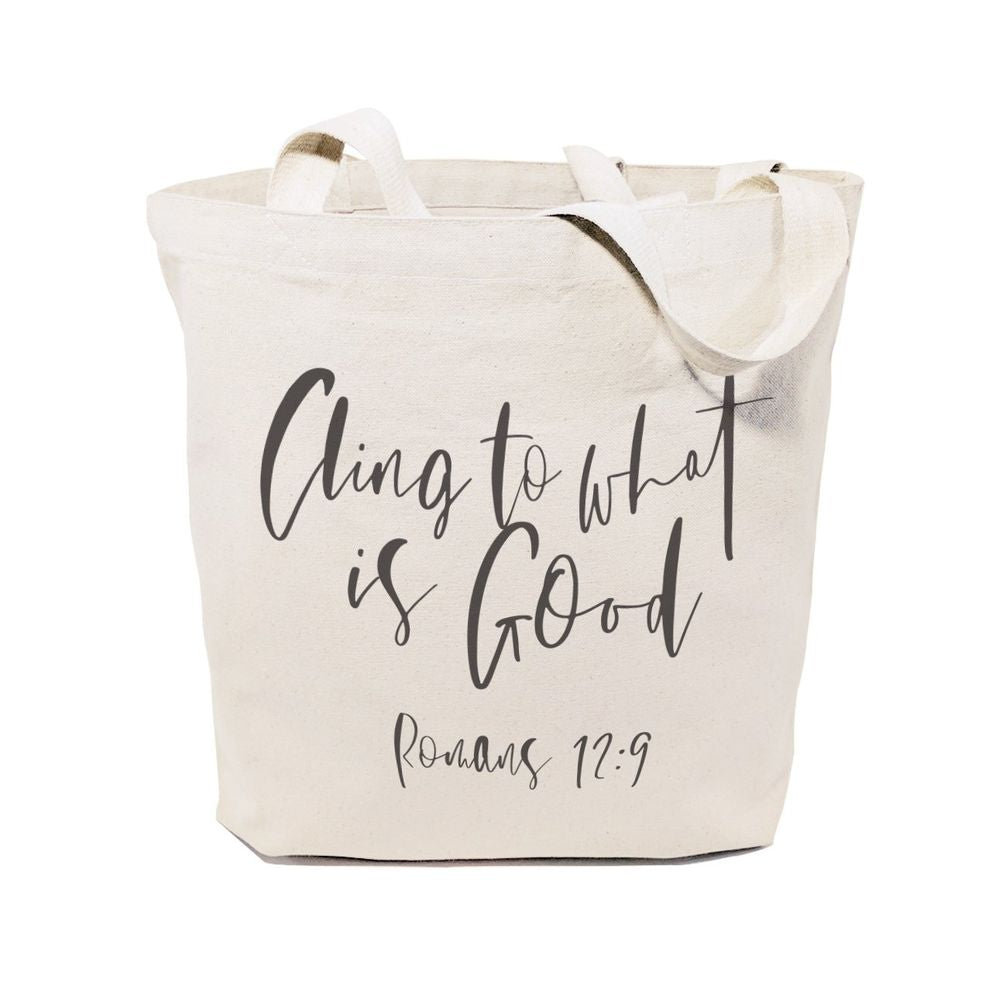 Cling to What is Good, Romans 12:9 Cotton Canvas Tote Bag - Walmel