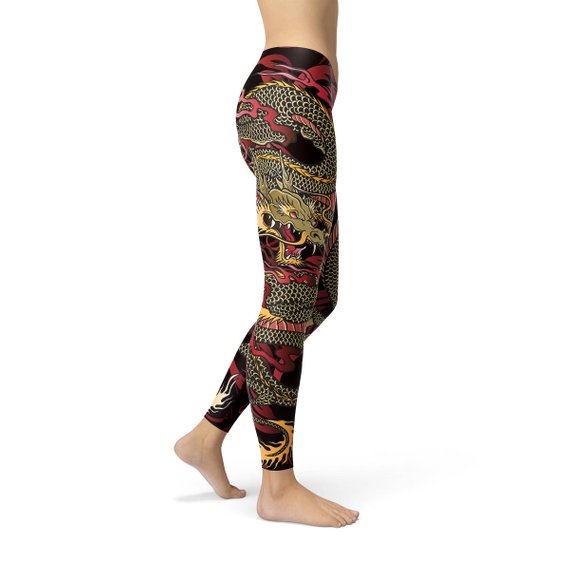 Womens Dragon Leggings-Leggings-Walmel