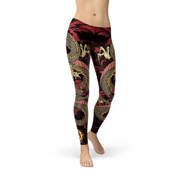 Womens Dragon Leggings-Leggings-Walmel