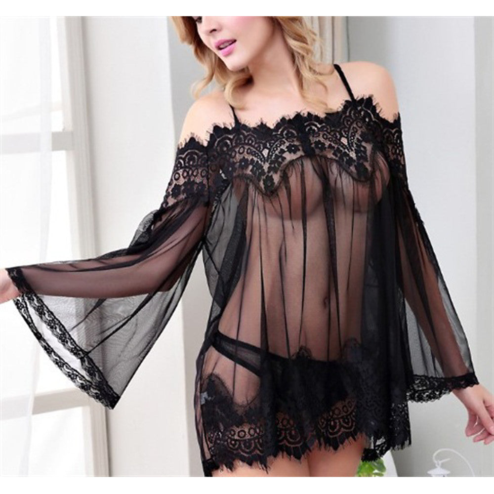 Women's Lace Transparent Super Sexy Babydoll-Walmel