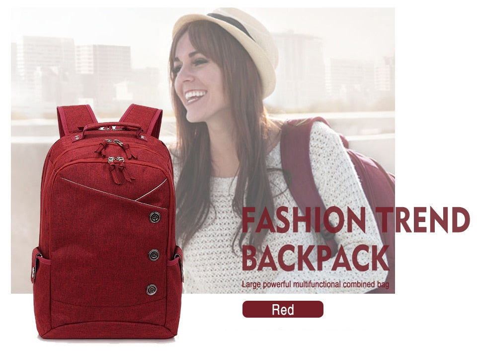 Women's Waterproof Business Stylish Backpack Red - Walmel