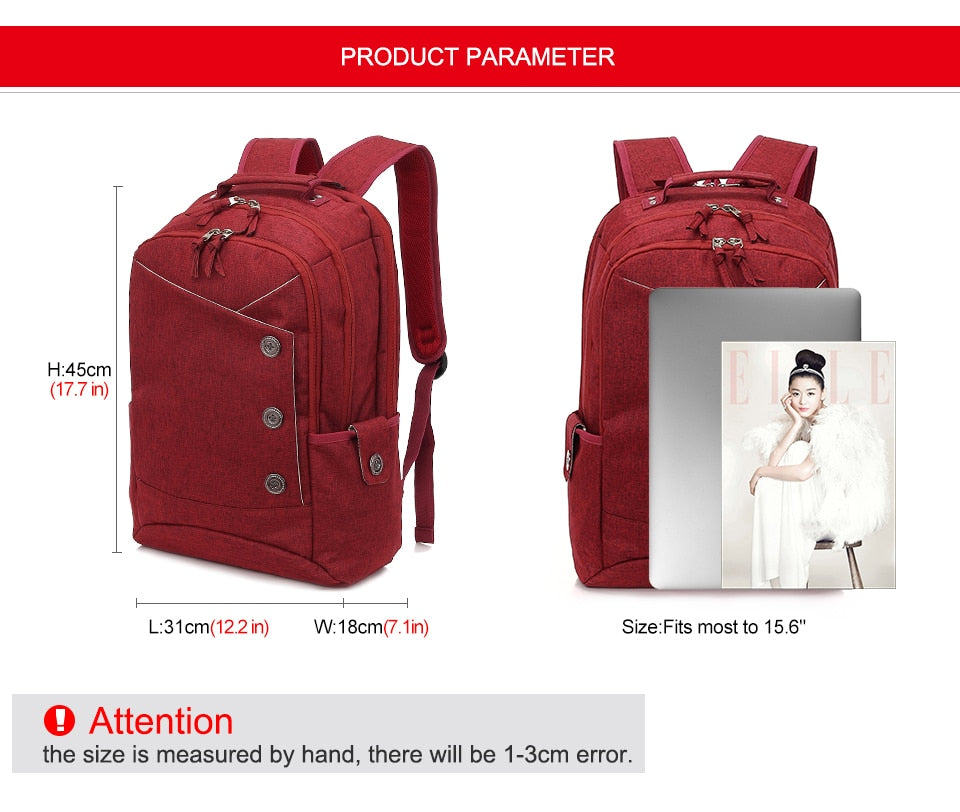 Women's Waterproof Business Stylish Backpack Red - Walmel
