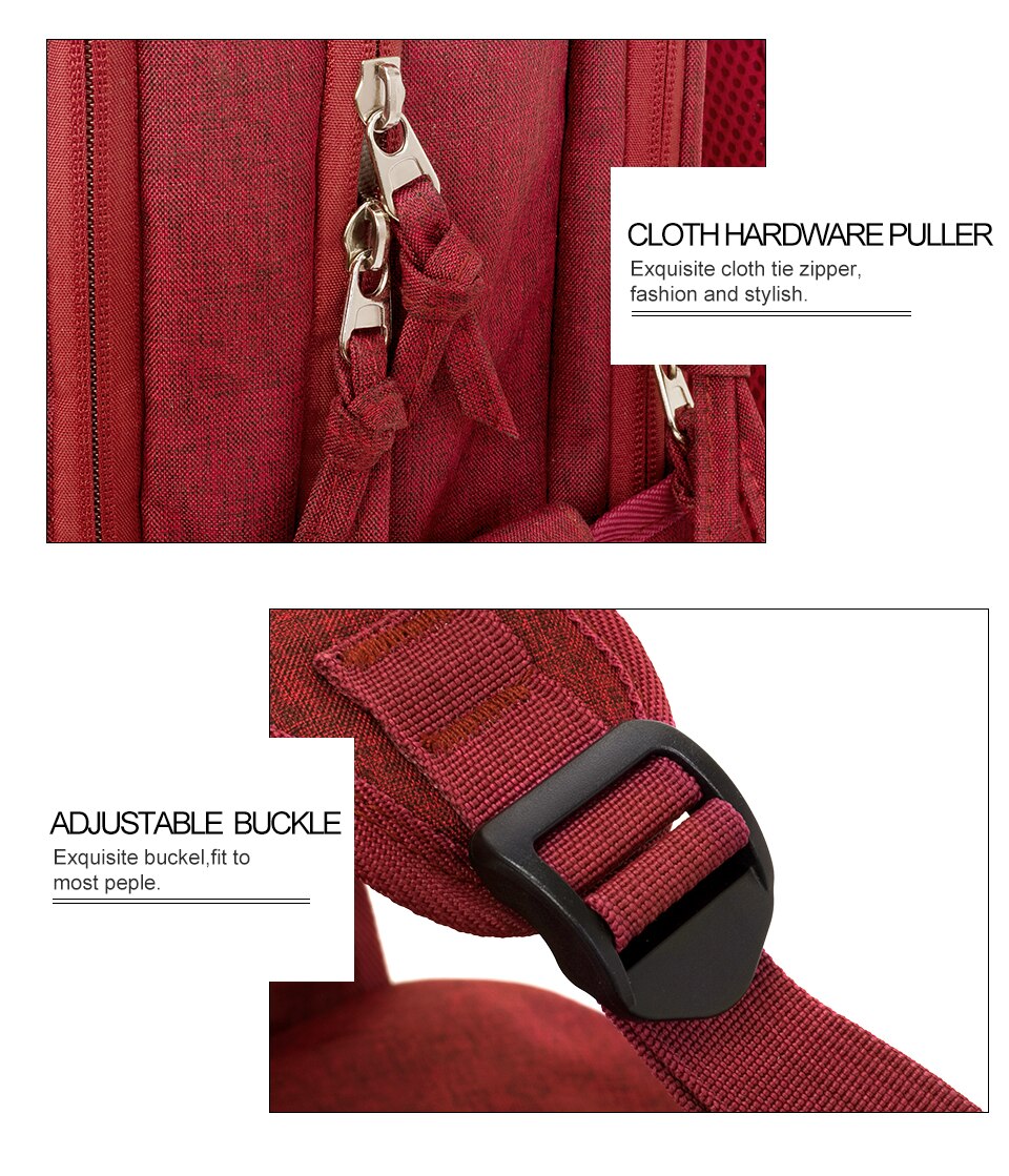 Women's Waterproof Business Stylish Backpack Red - Walmel